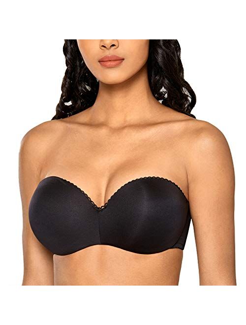 DOBREVA Women's Strapless Push Up Bra Padded Underwire Multiway Bra