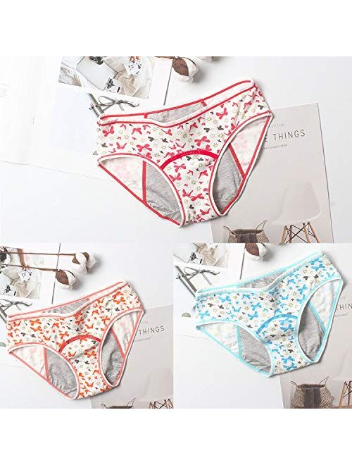 3 Pack Teens Cotton Menstrual Protective Underwear Girls Leak Proof Period Panties Women Postpartum Briefs