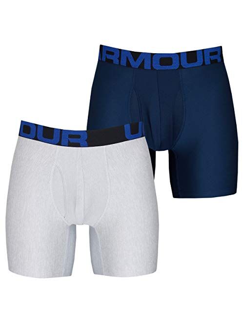 Under Armour Men's Polyester Solid Tech 6-inch Boxerjock 2-Pack