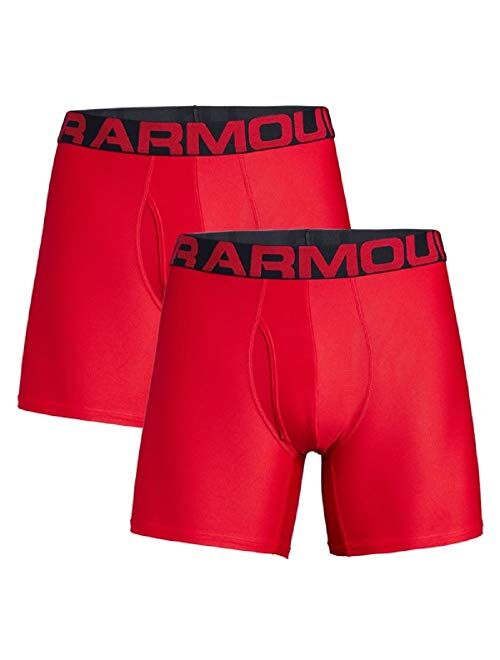 Under Armour Men's Polyester Solid Tech 6-inch Boxerjock 2-Pack