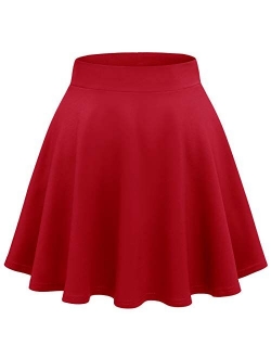 Wedtrend Women's Basic Versatile Stretchy A-line Flared Casual Mini Skater Skirt