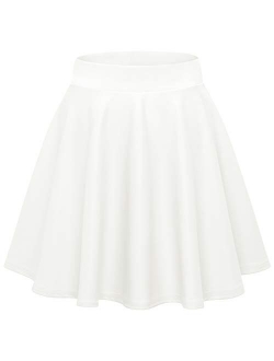 Wedtrend Women's Basic Versatile Stretchy A-line Flared Casual Mini Skater Skirt