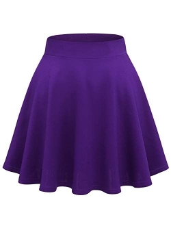 Wedtrend Women's Basic Versatile Stretchy A-line Flared Casual Mini Skater Skirt