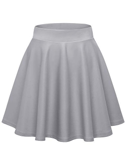 Wedtrend Women's Basic Versatile Stretchy A-line Flared Casual Mini Skater Skirt