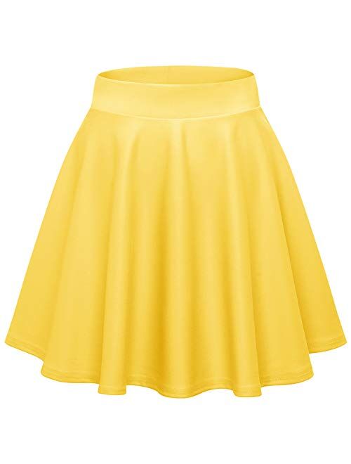 Wedtrend Women's Basic Versatile Stretchy A-line Flared Casual Mini Skater Skirt