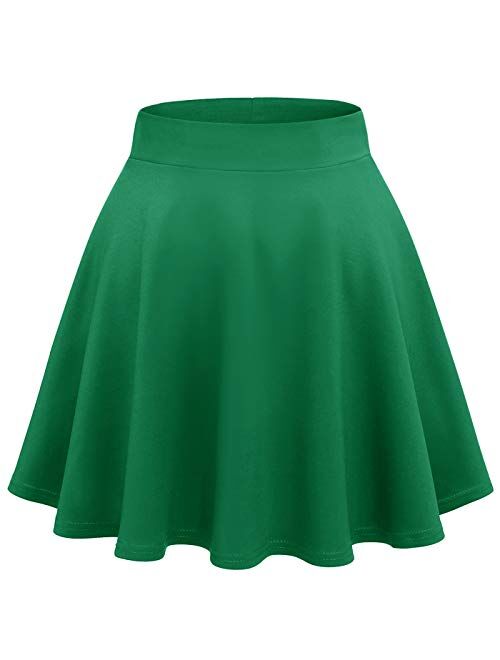 Wedtrend Women's Basic Versatile Stretchy A-line Flared Casual Mini Skater Skirt