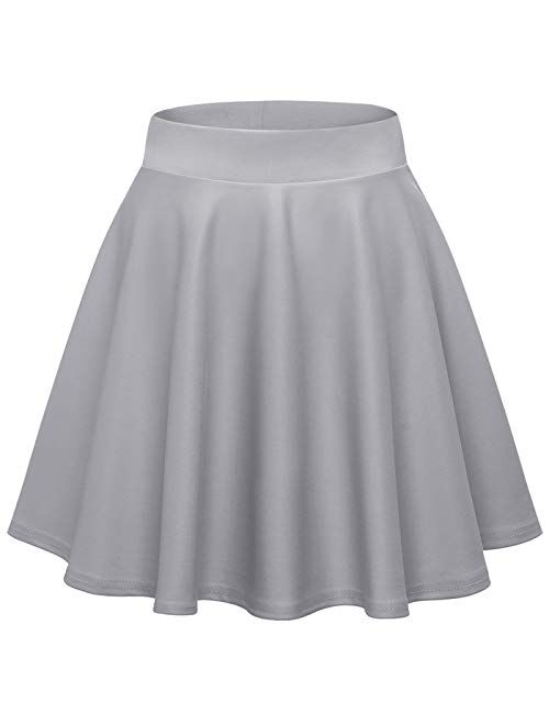 Wedtrend Women's Basic Versatile Stretchy A-line Flared Casual Mini Skater Skirt