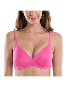 Women's Lightly Padded Smooth Wirefree Triangle Contour T Shirt Bra