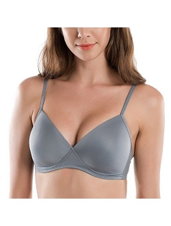 Women's Lightly Padded Smooth Wirefree Triangle Contour T Shirt Bra