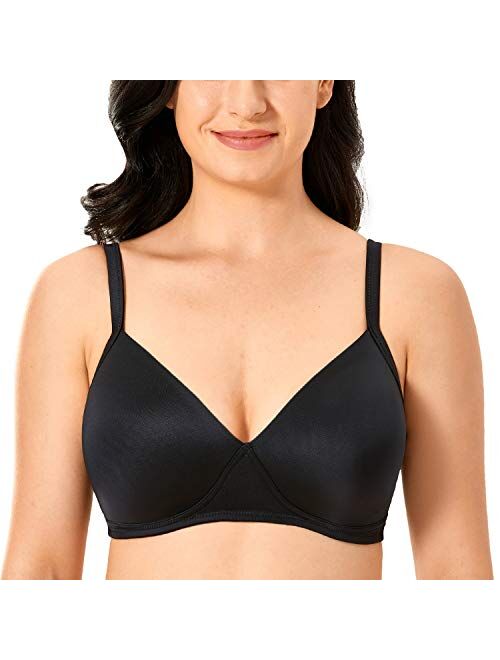 DELIMIRA Women's Lightly Padded Smooth Wirefree Triangle Contour T Shirt Bra