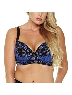 MIERSIDE Women's Plus Size Sexy Printing Demi Bra