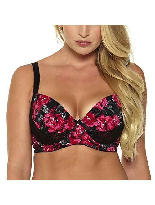 MIERSIDE Women's Plus Size Sexy Printing Demi Bra