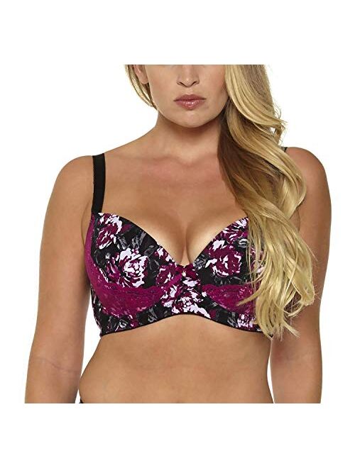 MIERSIDE Women's Plus Size Sexy Printing Demi Bra