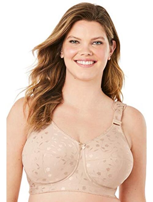 Elila Women's Plus Size Jacquard Wireless Bra