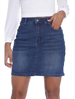 Women Stretch Denim Mini Skirt Jean Skirts