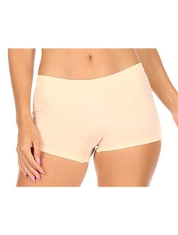 Sakkas Women's Seamless Stretch Boy Short Panties (6 Pack)