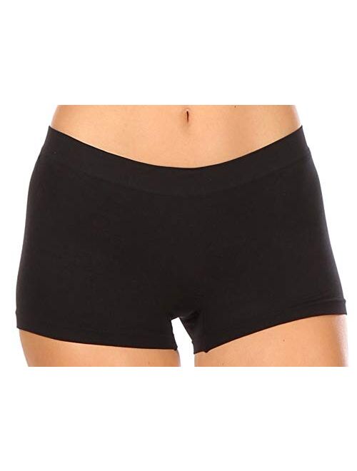 Sakkas Women's Seamless Stretch Boy Short Panties (6 Pack)