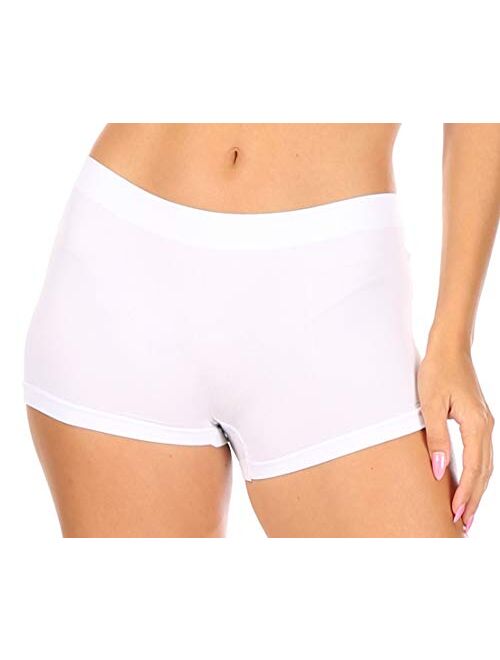 Sakkas Women's Seamless Stretch Boy Short Panties (6 Pack)