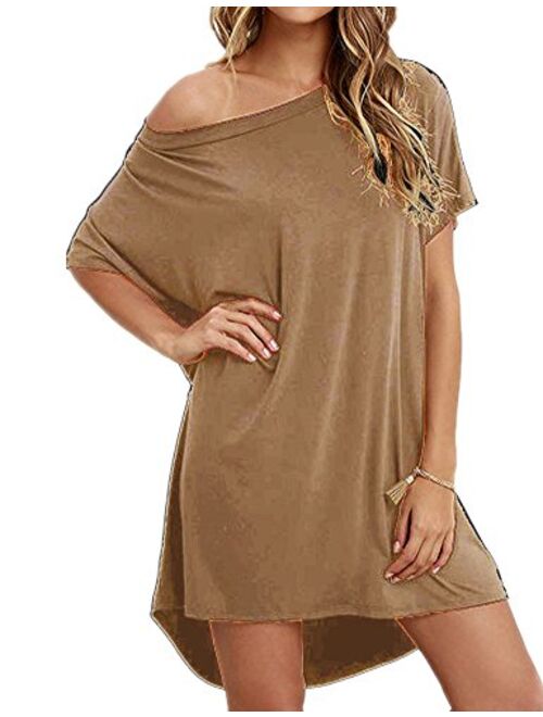 Haola Women Loose T Shirts Home Short Shirt Mini Dresses Tops