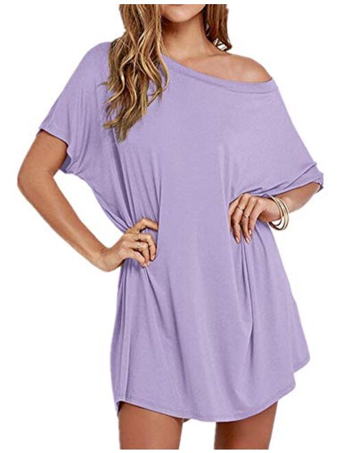 Haola Women Loose T Shirts Home Short Shirt Mini Dresses Tops