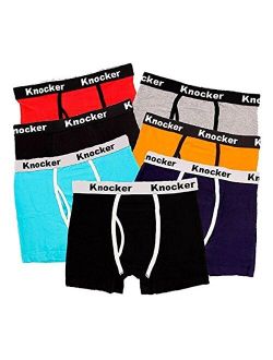 Knocker Men's 4 Pack of Stretch Cotton Color Boxer Briefs