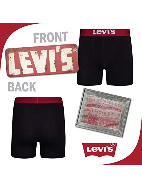 Levi's Mens Stretch Boxer Brief Underwear Breathable Stretch Underwear 4 Pack