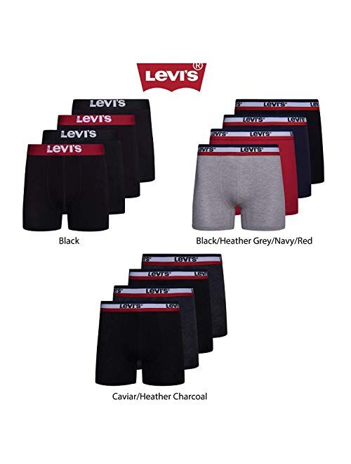 Levi's Mens Stretch Boxer Brief Underwear Breathable Stretch Underwear 4 Pack