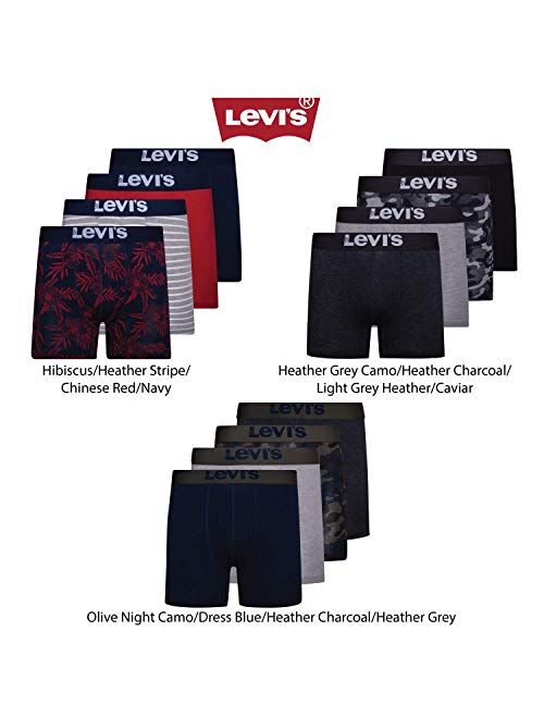 Levi's Mens Stretch Boxer Brief Underwear Breathable Stretch Underwear 4 Pack