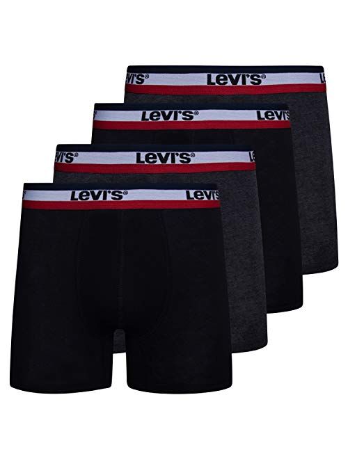 Levi's Mens Stretch Boxer Brief Underwear Breathable Stretch Underwear 4 Pack