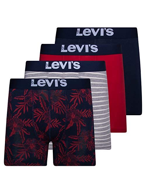 Levi's Mens Stretch Boxer Brief Underwear Breathable Stretch Underwear 4 Pack