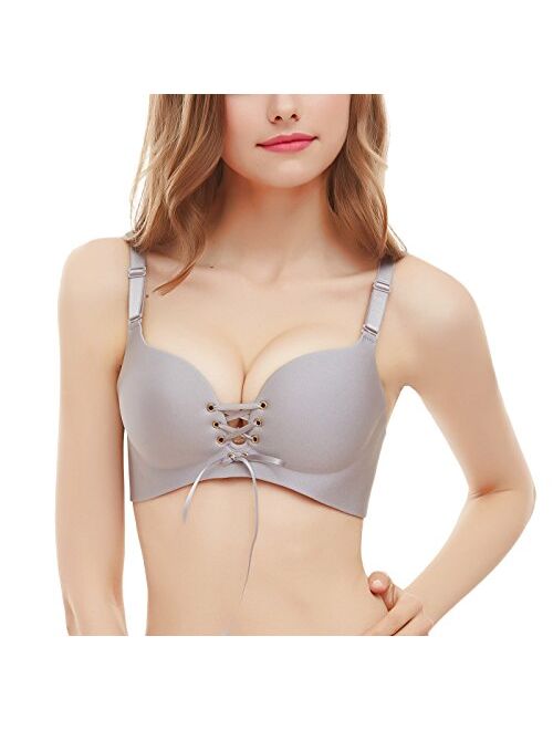 Aivtalk Women Amazing Push Up Bra Non-Wired Lined Everyday Seamless T-Shirt Bra