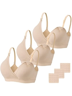 Vinfact Nursing Bra 3 Pack Seamless V Neck Maternity Bra Women Pregnancy Breastfeeding Bra