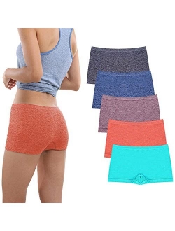 Womens Boyshort Underwear Seamless Panties No Show Boxer Briefs 5 Pack