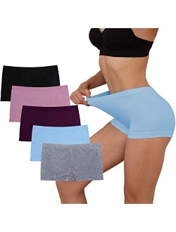 Womens Boyshort Underwear Seamless Panties No Show Boxer Briefs 5 Pack