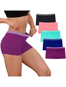 Womens Boyshort Underwear Seamless Panties No Show Boxer Briefs 5 Pack