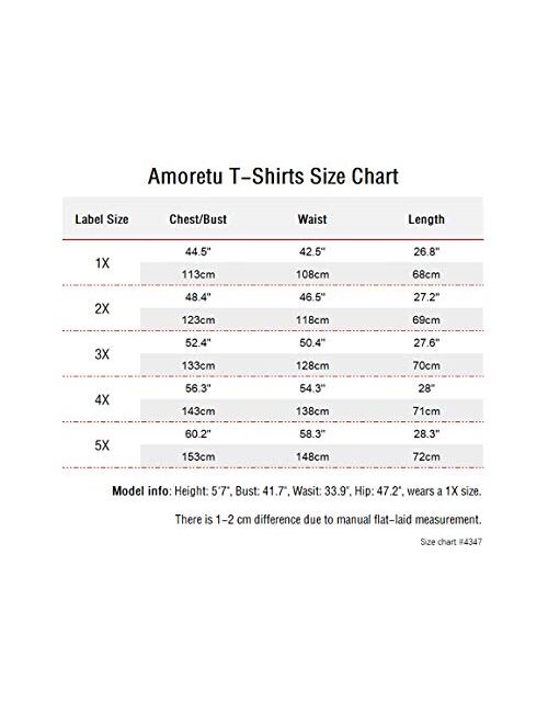 Amoretu Womens Plus Size Tunic Tops Short Sleeve V-Neck T-Shirt Casual Blouse