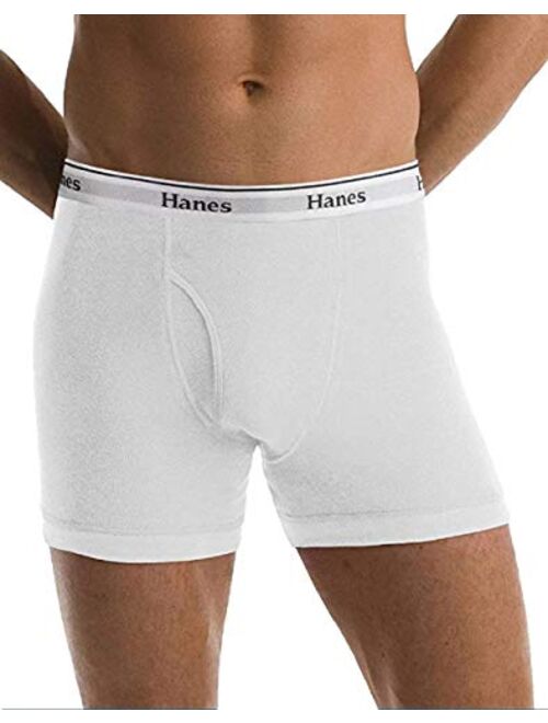 Hanes Men's Cotton Solid Elastic Waist Big Boxer Brief (Pack of 3)