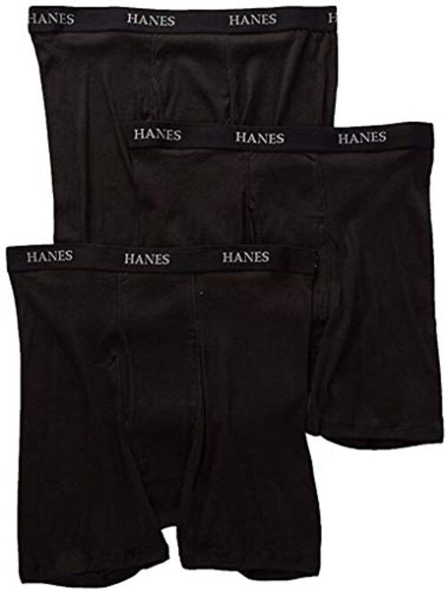 Hanes Men's Cotton Solid Elastic Waist Big Boxer Brief (Pack of 3)