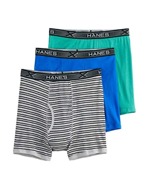 Hanes Men's Cotton Solid Elastic Waist Big Boxer Brief (Pack of 3)