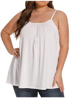 JOELLYUS Tank Tops for Women Spaghetti Strap Cami Plus Size Tunic Blouses