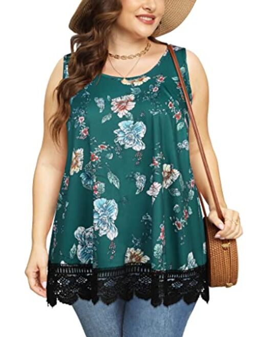 JOELLYUS Tank Tops for Women Spaghetti Strap Cami Plus Size Tunic Blouses