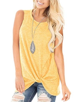 SAMPEEL Womens Tank Tops Twist Knot Summer Sleeveless