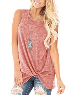 SAMPEEL Womens Tank Tops Twist Knot Summer Sleeveless