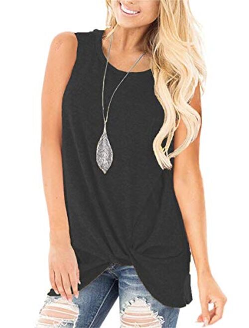 SAMPEEL Womens Tank Tops Twist Knot Summer Sleeveless