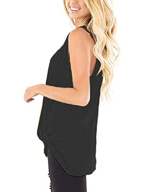 SAMPEEL Womens Tank Tops Twist Knot Summer Sleeveless