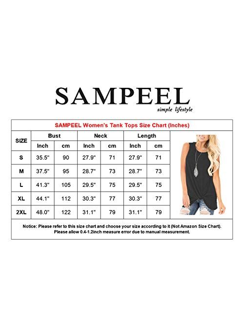 SAMPEEL Womens Tank Tops Twist Knot Summer Sleeveless