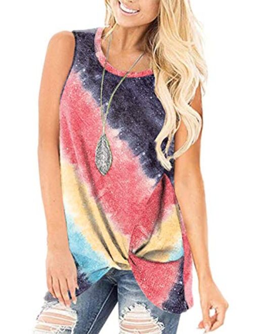 SAMPEEL Womens Tank Tops Twist Knot Summer Sleeveless