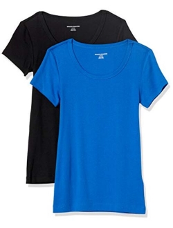 Women's 2-Pack Slim-Fit Cap-Sleeve Scoopneck T-Shirt