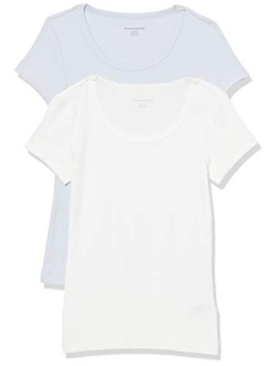 Women's 2-Pack Slim-Fit Cap-Sleeve Scoopneck T-Shirt