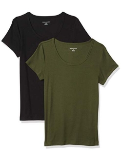 Women's 2-Pack Slim-Fit Cap-Sleeve Scoopneck T-Shirt